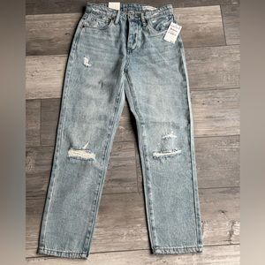 BlankNYC the Madison Crop Straight leg denim size 24 distressed NWT button fly